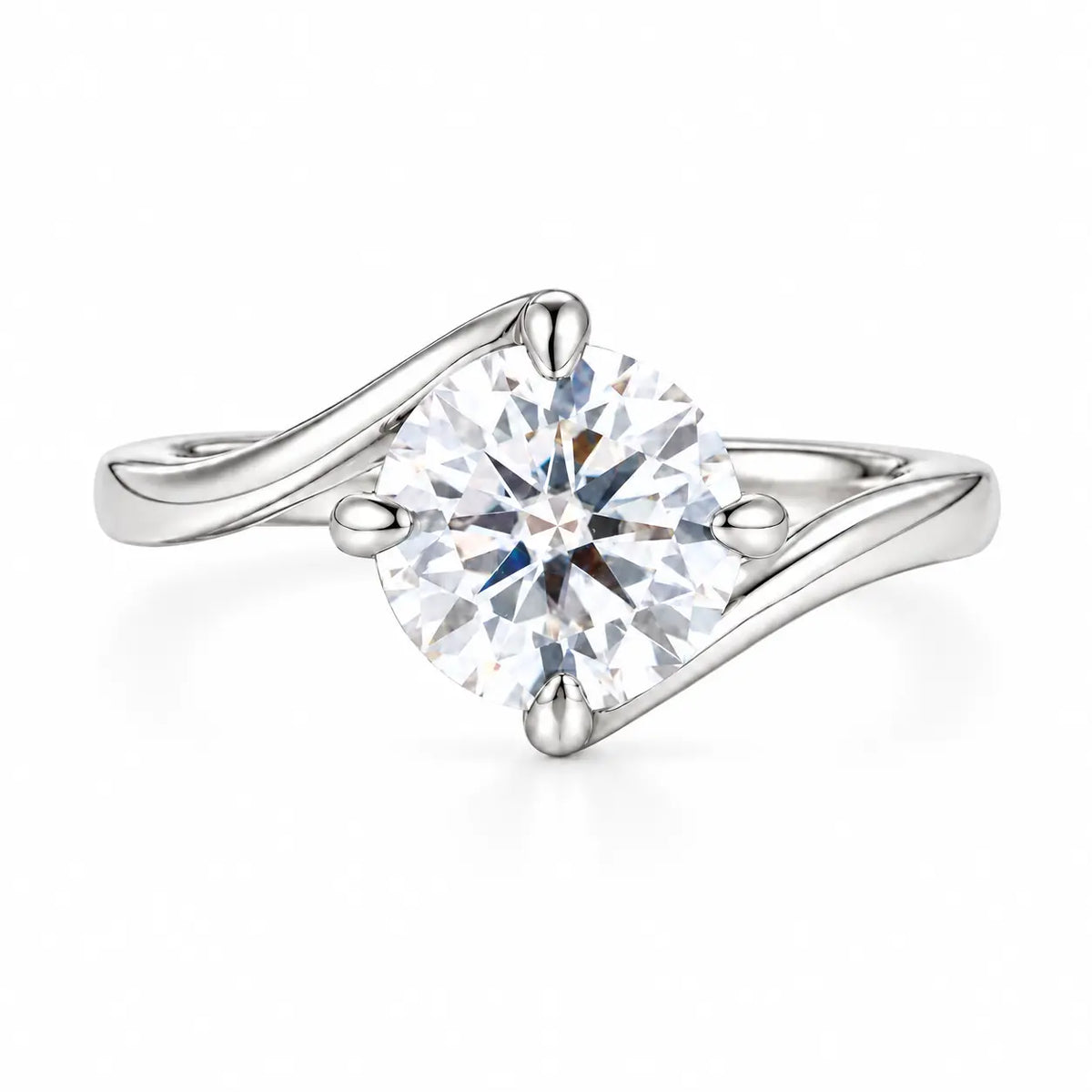 The Celeste Round Moissanite Twist Ring