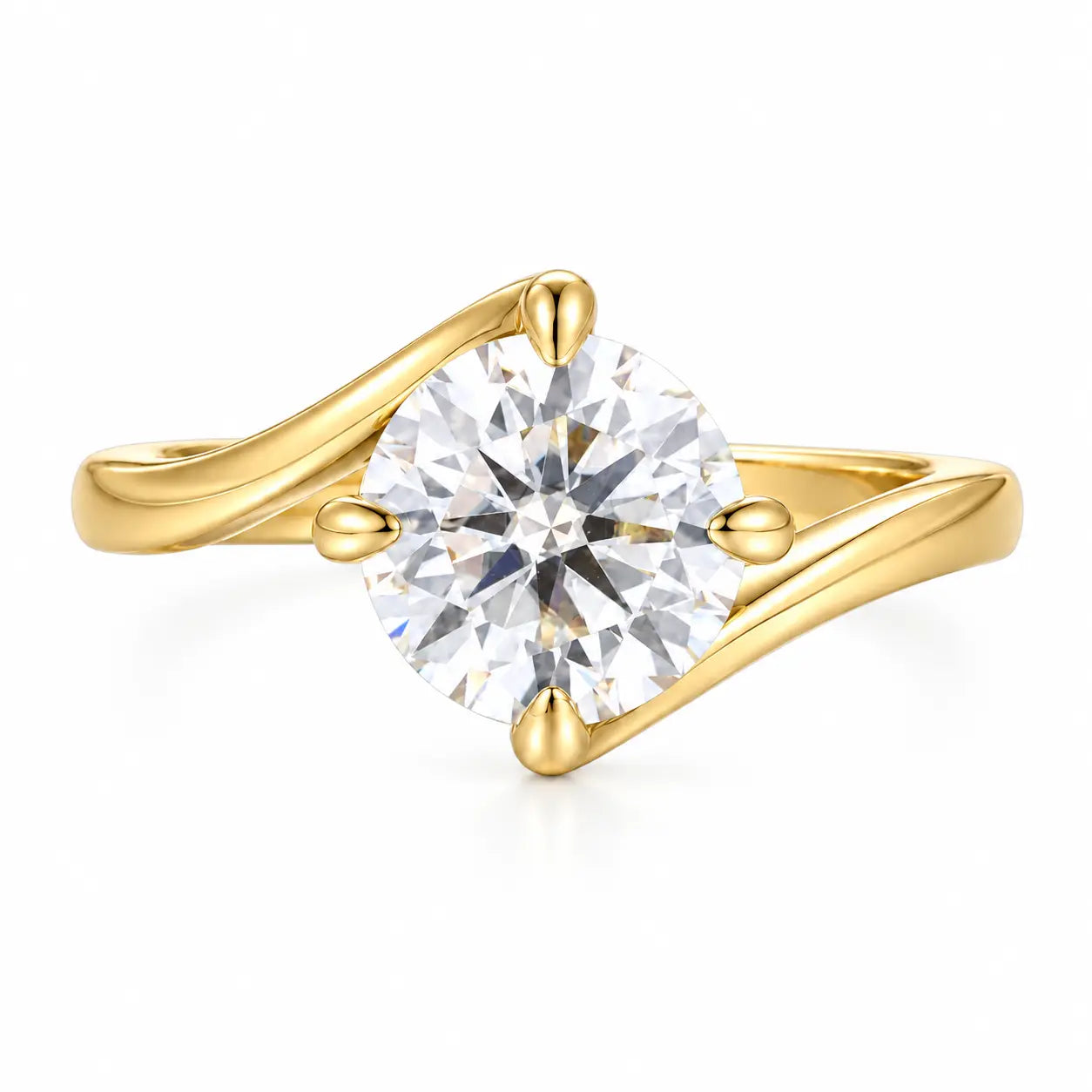 The Celeste Round Moissanite Twist Ring