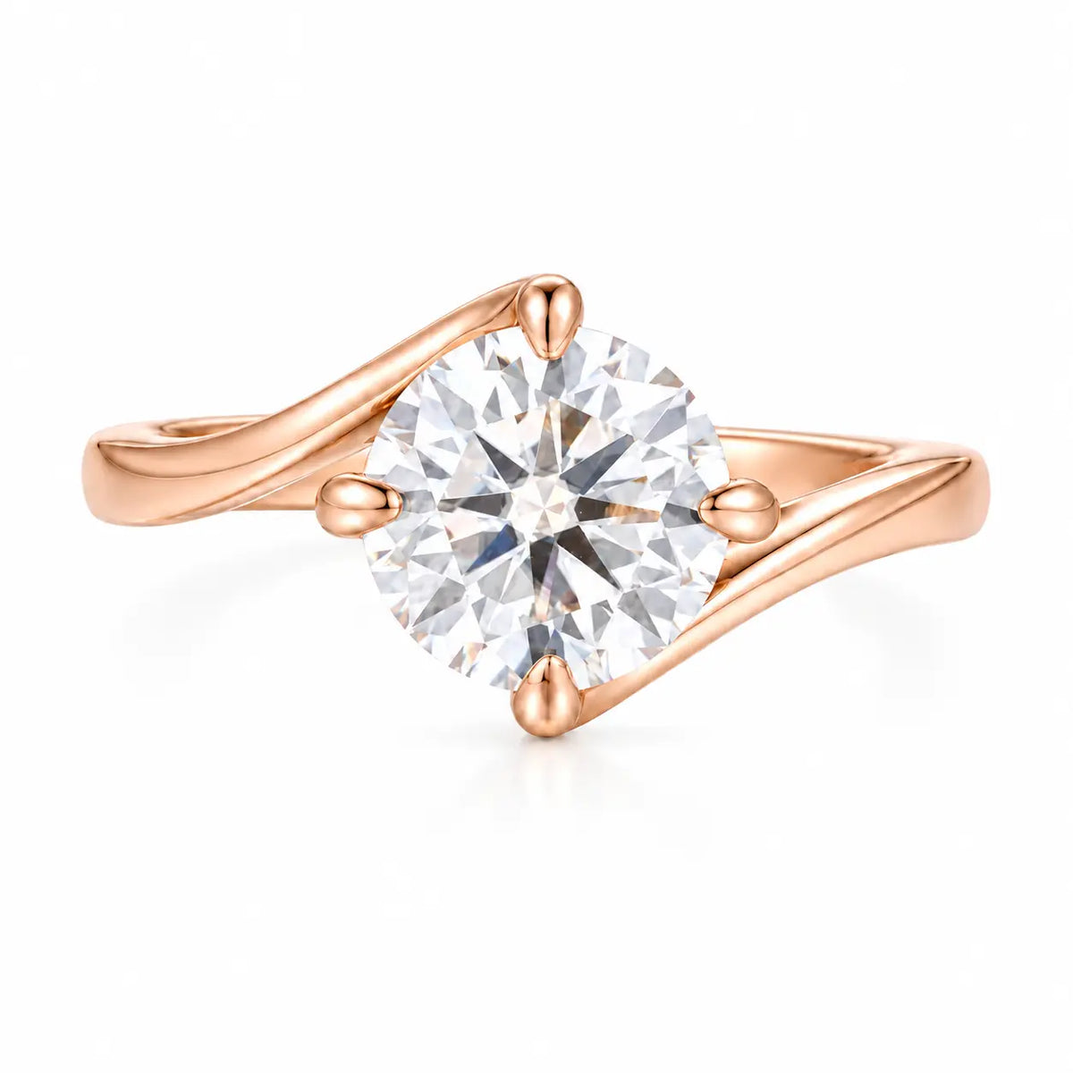The Celeste Round Moissanite Twist Ring